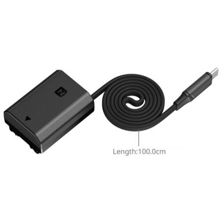 SmallRig 6412 - adapter zasilania typu Dummy, USB-C do akumulatora Sony NP-FZ100 - długość kabla 100 cm